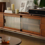 Sleek Boxwood Beech TV Stand with Glass Doors – Elegant Storage Solution fpmxm-2785