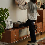 Sleek Boxwood Beech TV Stand with Glass Doors – Elegant Storage Solution fpmxm-2785