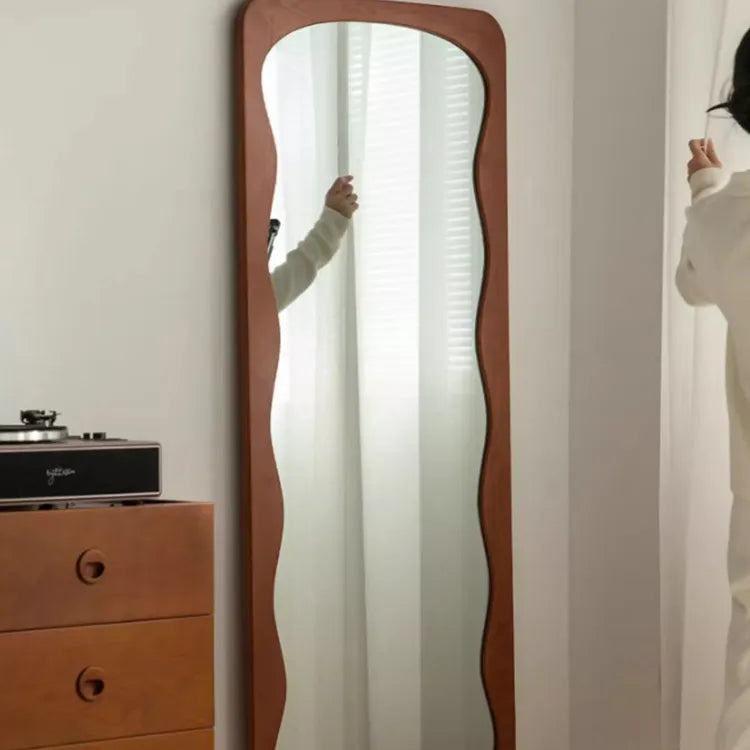 Elegant Boxwood Glass Mirror with Modern Curved Design - Enhance Your Space Today! fpmxm-2788