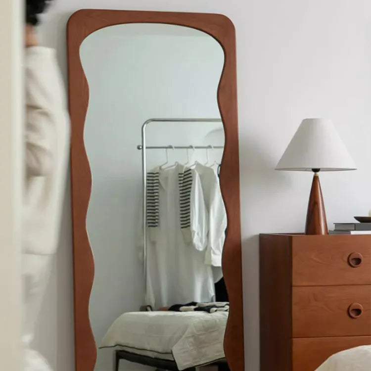 Elegant Boxwood Glass Mirror with Modern Curved Design - Enhance Your Space Today! fpmxm-2788