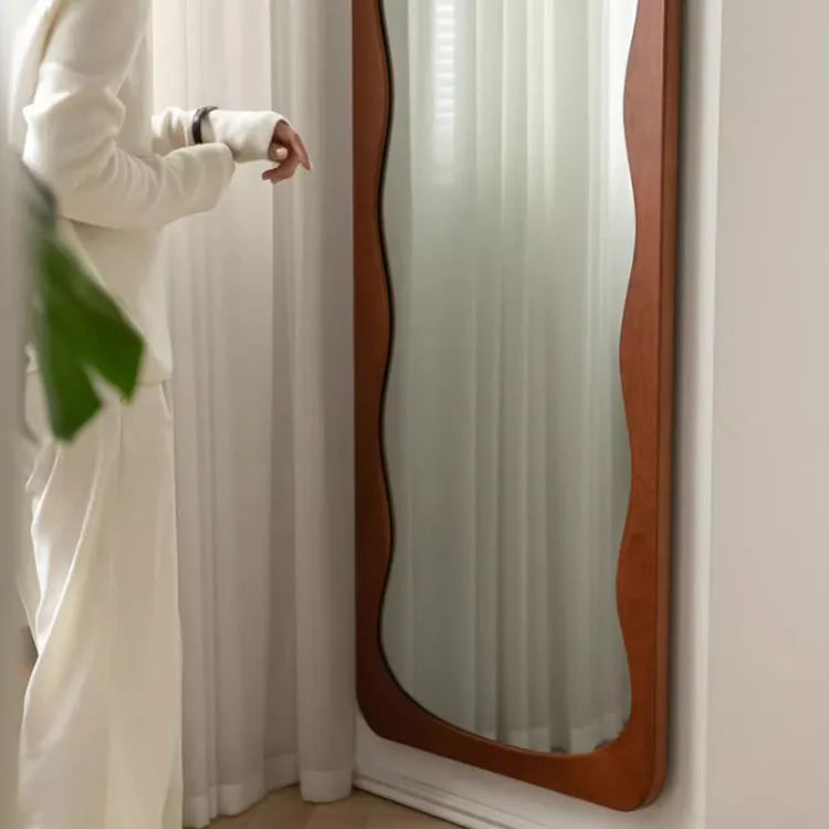 Elegant Boxwood Glass Mirror with Modern Curved Design - Enhance Your Space Today! fpmxm-2788