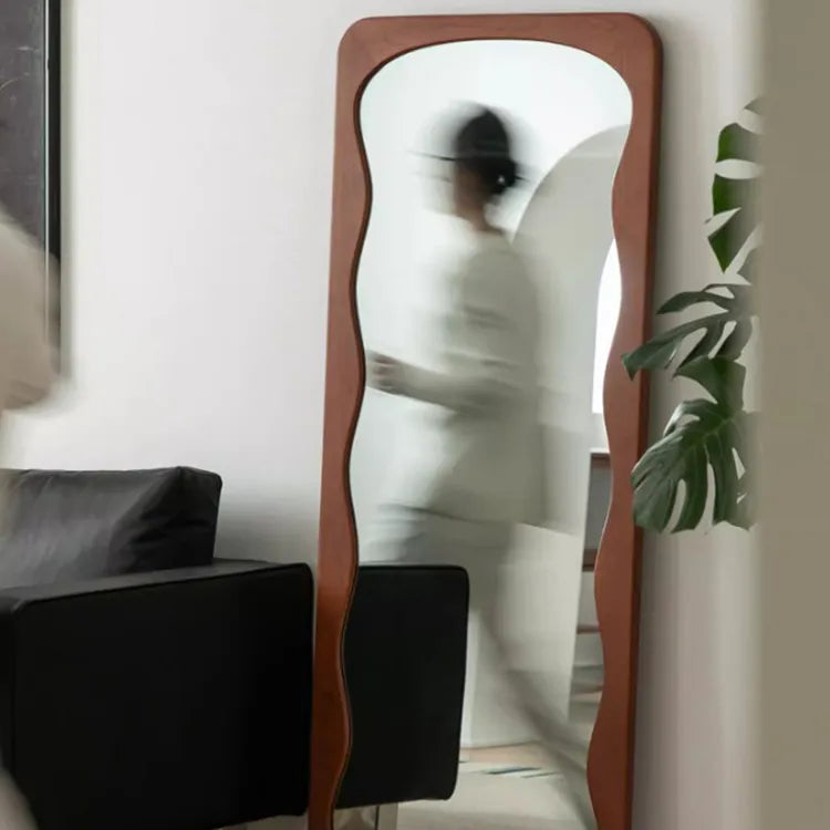 Elegant Boxwood Glass Mirror with Modern Curved Design - Enhance Your Space Today! fpmxm-2788