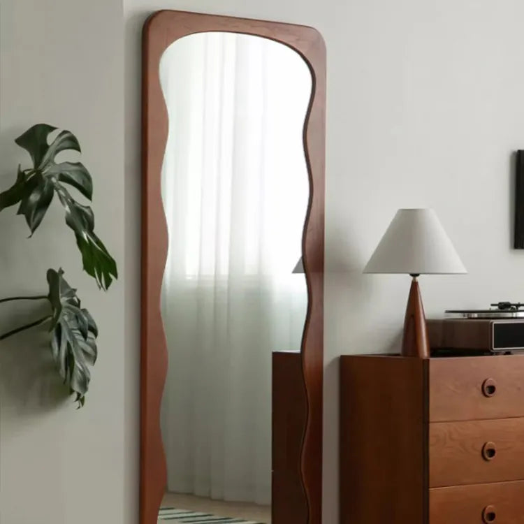 Elegant Boxwood Glass Mirror with Modern Curved Design - Enhance Your Space Today! fpmxm-2788