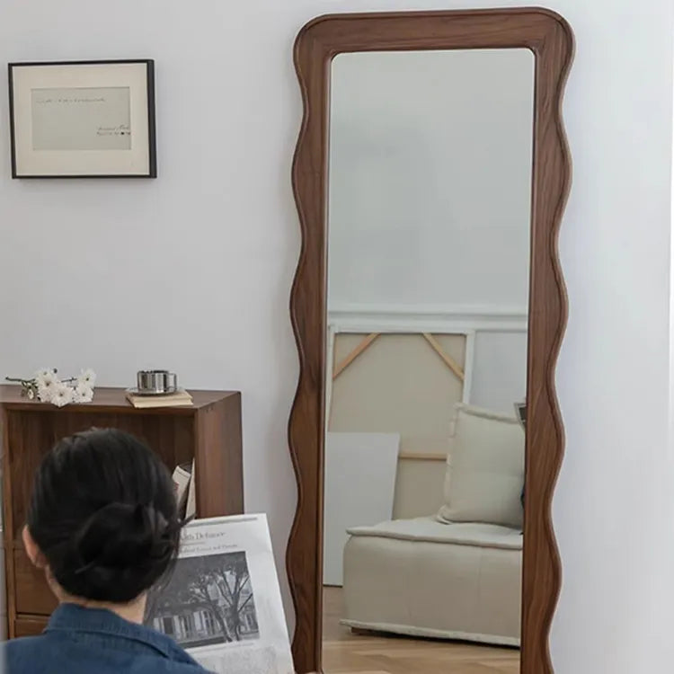 Elegant Boxwood Glass Mirror with Modern Curved Design - Enhance Your Space Today! fpmxm-2788