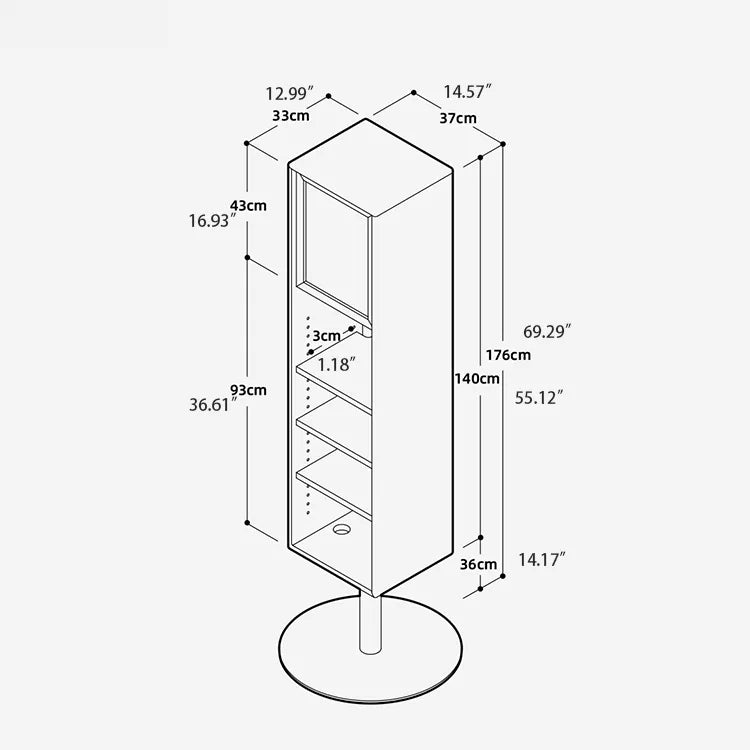 Modern Elegant Standing Mirror with Cherry Wood and Tempered Glass Finish fpmxm-2789