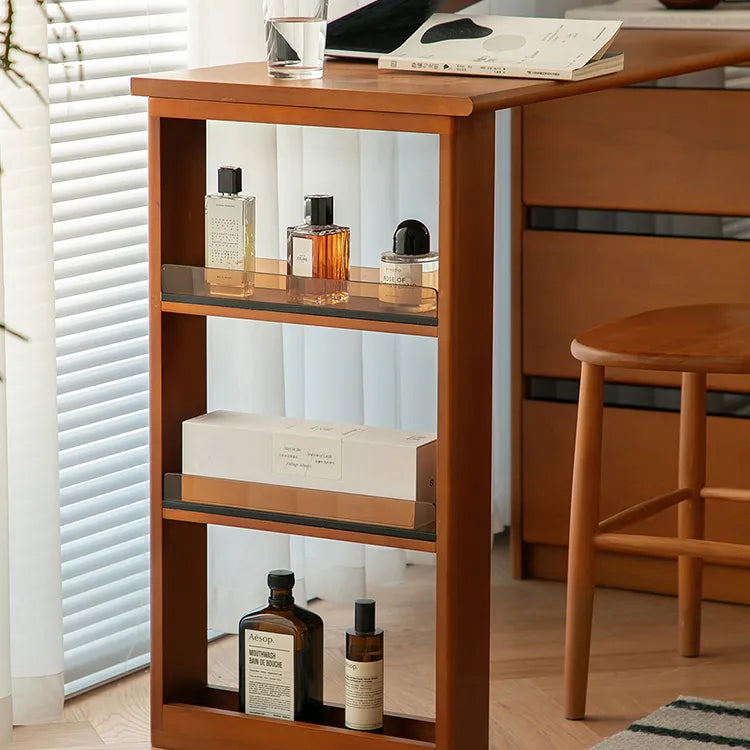 Elegant Cherry Wood Makeup Vanity with Beech Glass Details - Perfect for Your Bedroom Décor fpmxm-2791