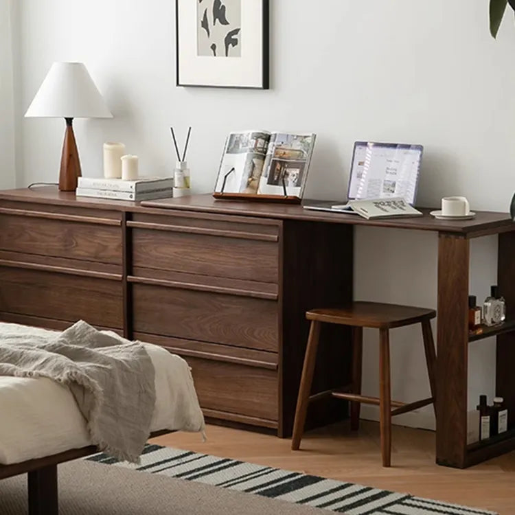 Elegant Cherry Wood Makeup Vanity with Beech Glass Details - Perfect for Your Bedroom Décor fpmxm-2791