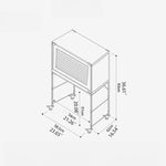 Stylish Boxwood and Glass Cabinet on Wheels - Perfect for Home Organization fpmxm-2792