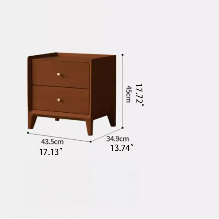 Cherry Wood Nightstand with Glass and Boxwood Accents - Elegant Design for Bedroom Storage fpmxm-2799