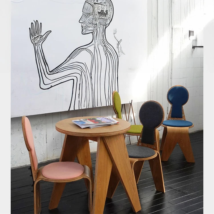 Stylish Multi-Layer Board Chair with Soft Cotton-Ramie Cushion - Perfect for Modern Decor! fqr-5112