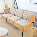 Stylish Multi-Layer Board Sofa with PU Leather and Cotton-Ramie Upholstery - Modern Comfort for Your Space fqr-5114