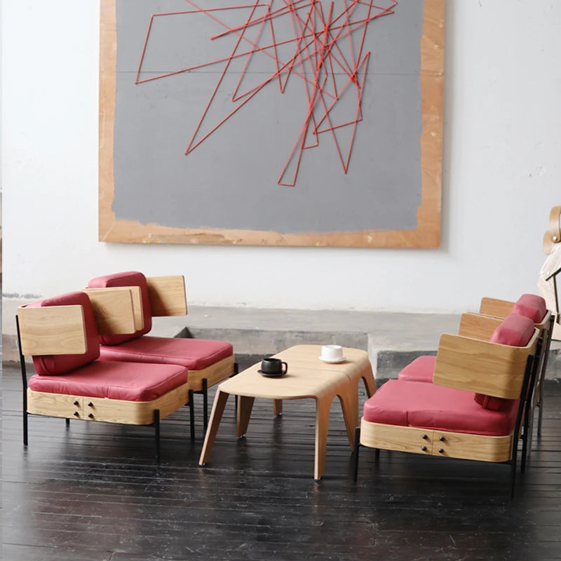 Stylish Multi-Layer Board Sofa with PU Leather and Cotton-Ramie Upholstery - Modern Comfort for Your Space fqr-5114