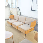 Stylish Multi-Layer Board Sofa with PU Leather and Cotton-Ramie Upholstery - Modern Comfort for Your Space fqr-5114