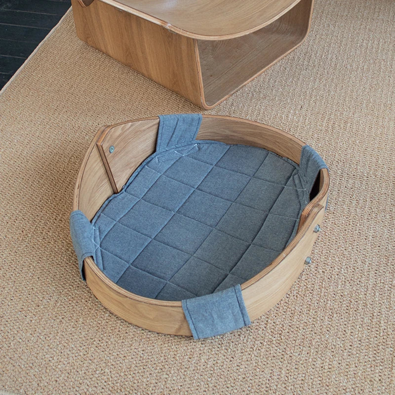 Cozy Multi-Layer Cotton-Ramie Pet Bed for Dogs – Stylish and Comfortable Dog Sleeping Solution fqr-5123
