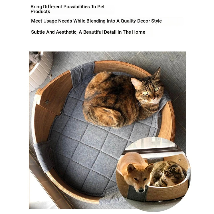 Cozy Multi-Layer Cotton-Ramie Pet Bed for Dogs – Stylish and Comfortable Dog Sleeping Solution fqr-5123