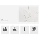 Modern Sintered Stone Tea Table with Adjustable Metal Legs and Sleek PU Leather Trim - White, Gray, Brown Options frg-493