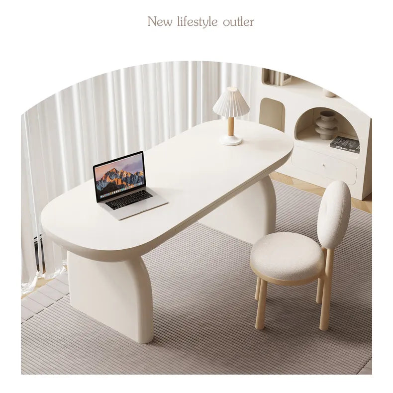 Modern Sleek White Wood Desk - Stylish Workspace Table for Home Offices fsdb-2271