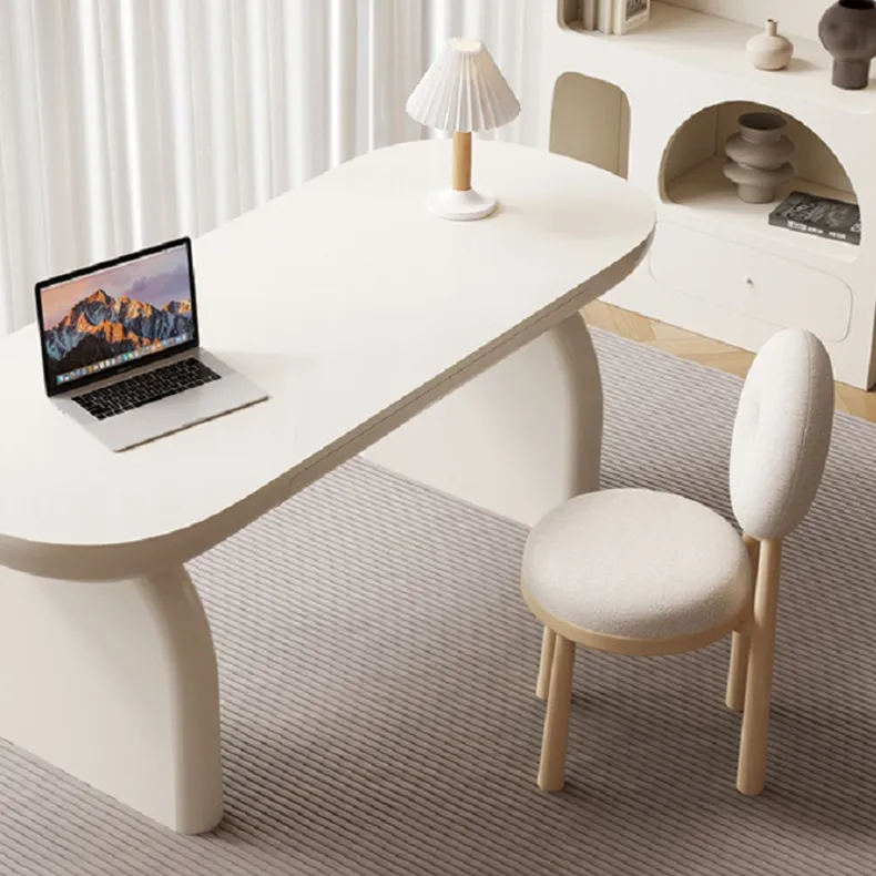 Modern Sleek White Wood Desk - Stylish Workspace Table for Home Offices fsdb-2271