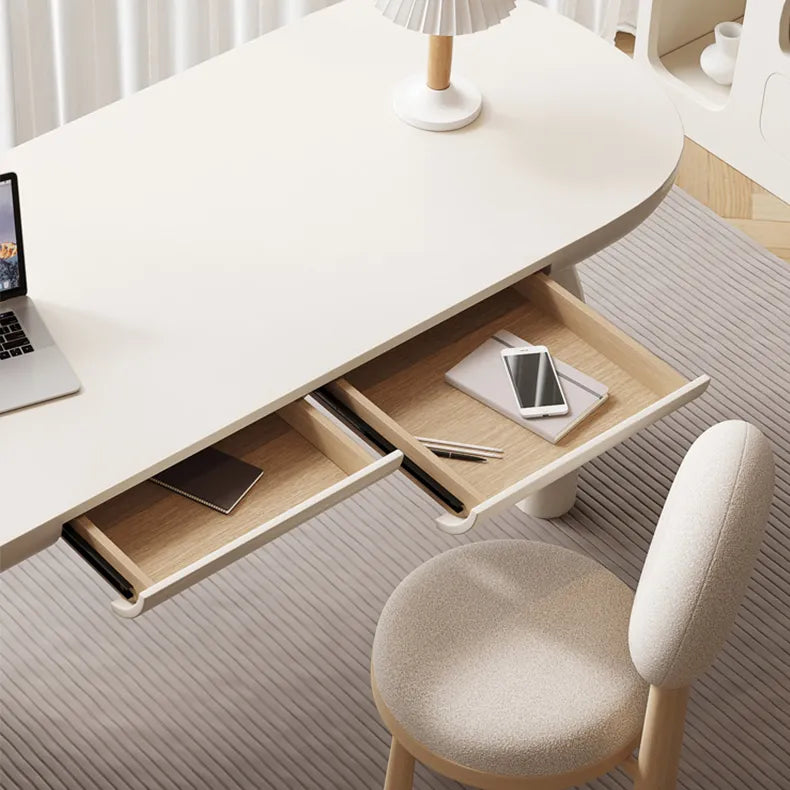 Modern Sleek White Wood Desk - Stylish Workspace Table for Home Offices fsdb-2271