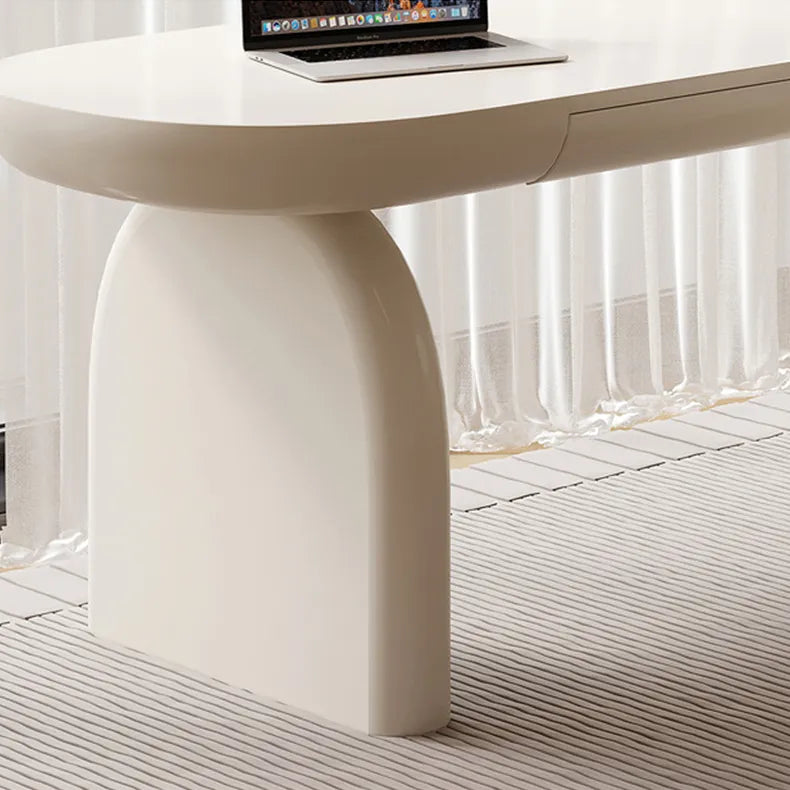 Modern Sleek White Wood Desk - Stylish Workspace Table for Home Offices fsdb-2271