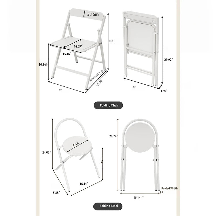 Stylish Foldable Chair with Space-Saving Design - Modern Compact Seating Solution for Any Room fsf-5210-ch