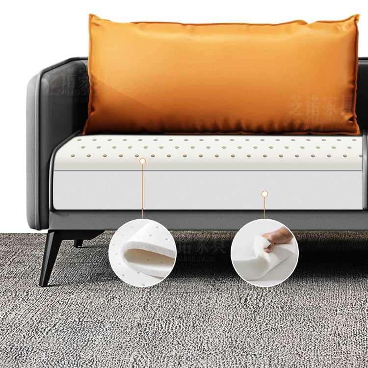 Modern Stylish Sofa - Orange, Gray, Black Faux Leather with Solid Wood Frame fsj-1033