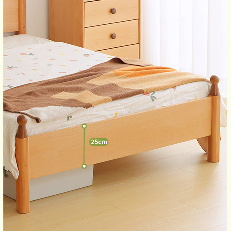 Premium Natural Beech and Pine Wood Bed - Stylish & Durable Design fslmz-1082