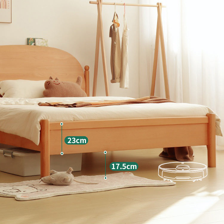 Elegant Bed Frame in Natural Beech and Pine Wood - Durable and Stylish fslmz-1084