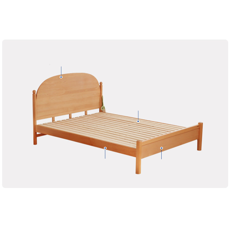 Elegant Bed Frame in Natural Beech and Pine Wood - Durable and Stylish fslmz-1084