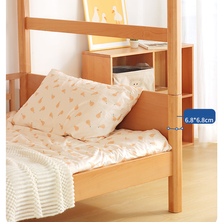 Elegant Natural Beech, Cedar, and Pine Wood Bed – Superior Craftsmanship and Timeless Design fslmz-1085