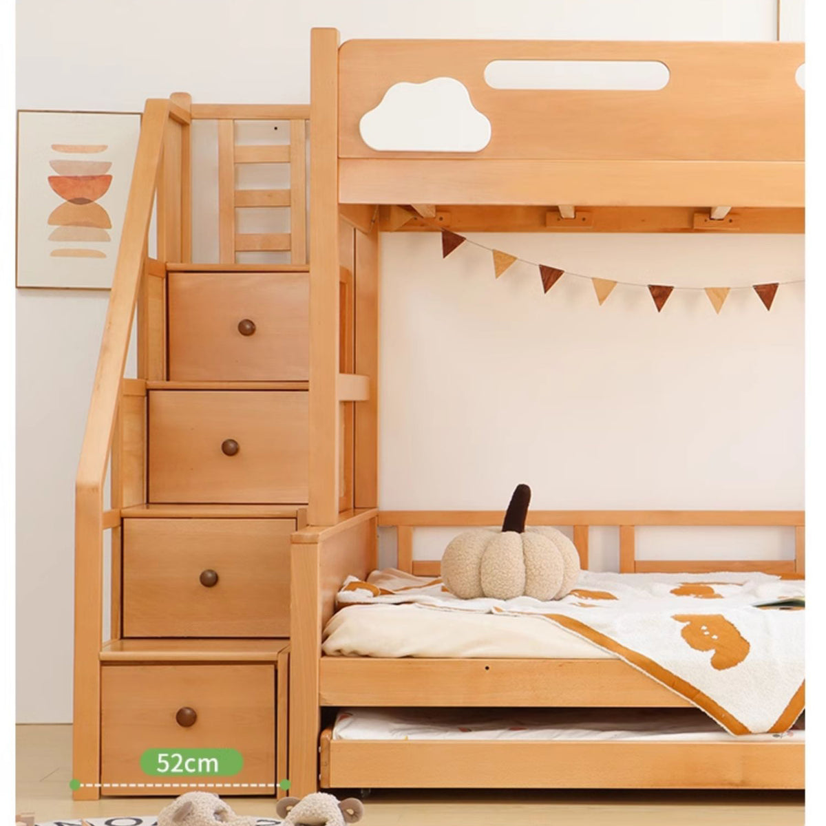 Premium Wooden Bed Frame: Beech, Cedar, Pine & Rubber Wood Options fslmz-1088
