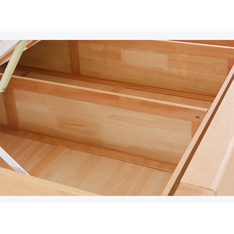 Natural Beech, Pine, and Rubber Wood Bed Frame for Durable Comfort fslmz-1091