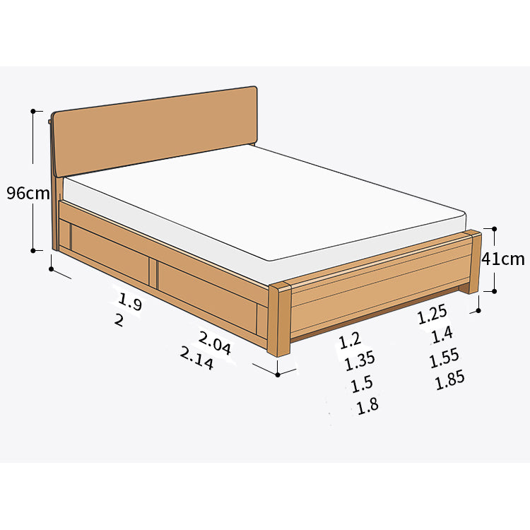 Natural Beech, Pine, and Rubber Wood Bed Frame for Durable Comfort fslmz-1091