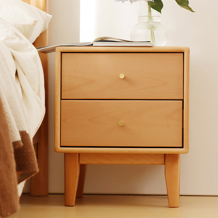 Stylish Natural Beech & Rubber Wood Bedside Cupboard - Modern Design, Reliable Quality fslmz-1093