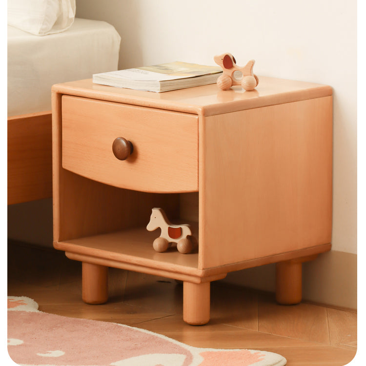 Elegant Natural Beech and Rubber Wood Bedside Cupboard – Stylish Storage Solution fslmz-1095