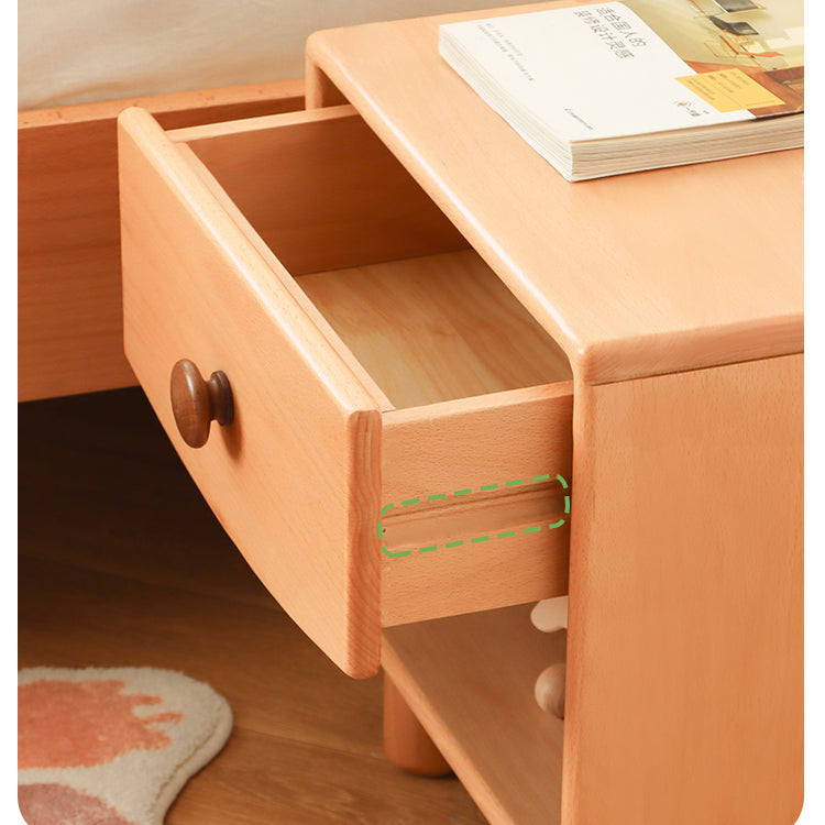 Elegant Natural Beech and Rubber Wood Bedside Cupboard – Stylish Storage Solution fslmz-1095