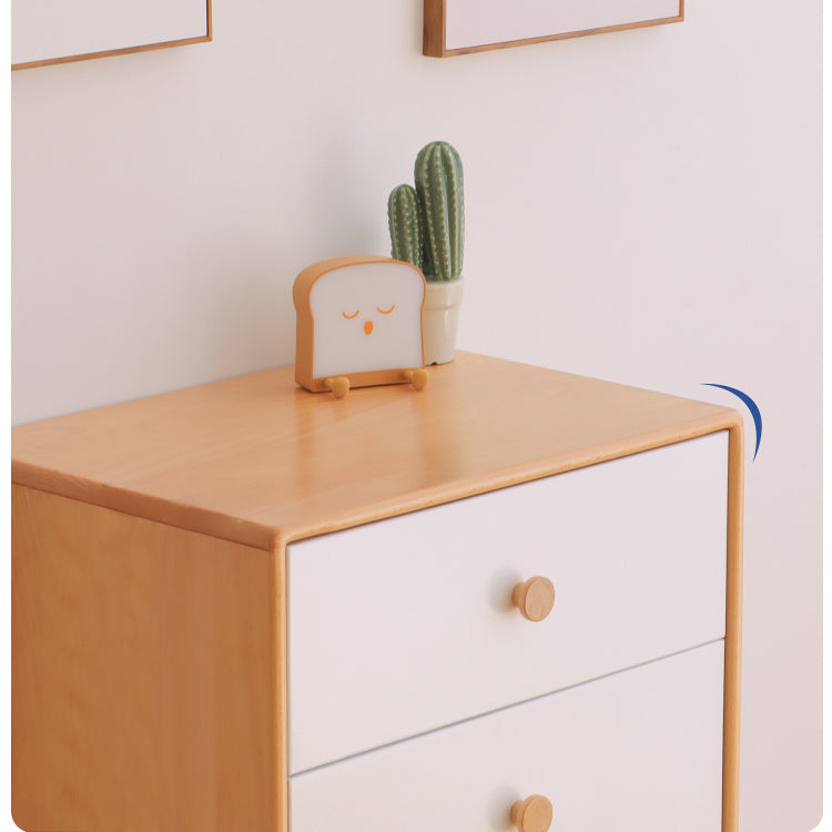 Sleek White Cabinet with Natural Beech Wood Accents - Perfect for Modern Home Decor fslmz-1096