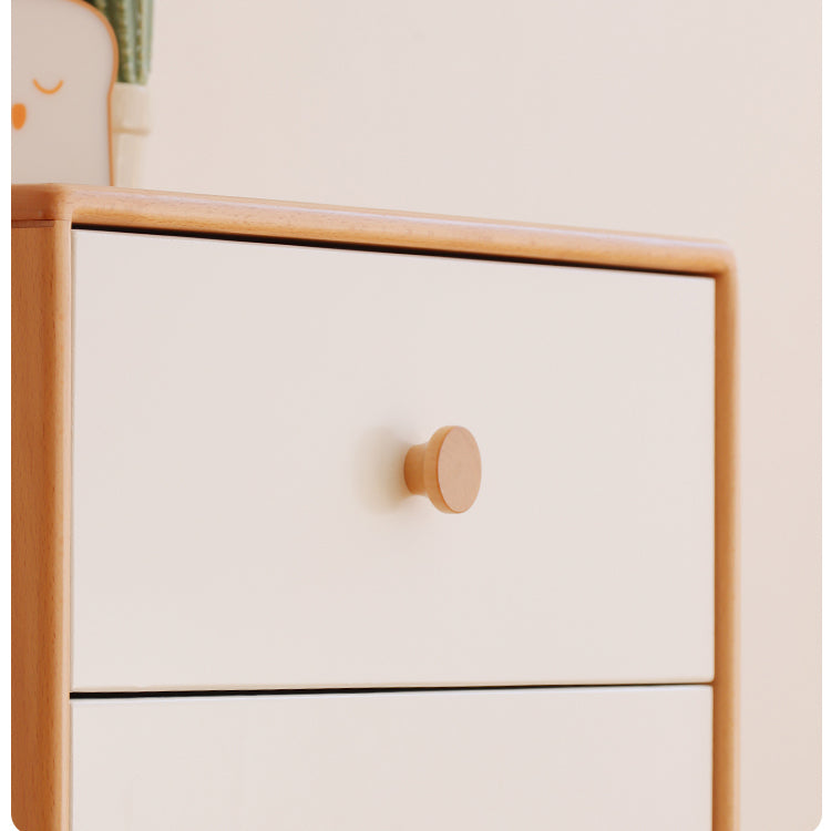 Sleek White Cabinet with Natural Beech Wood Accents - Perfect for Modern Home Decor fslmz-1096