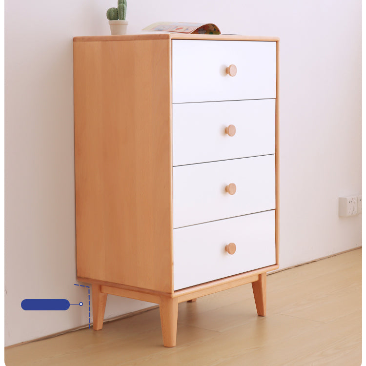 Sleek White Cabinet with Natural Beech Wood Accents - Perfect for Modern Home Decor fslmz-1096