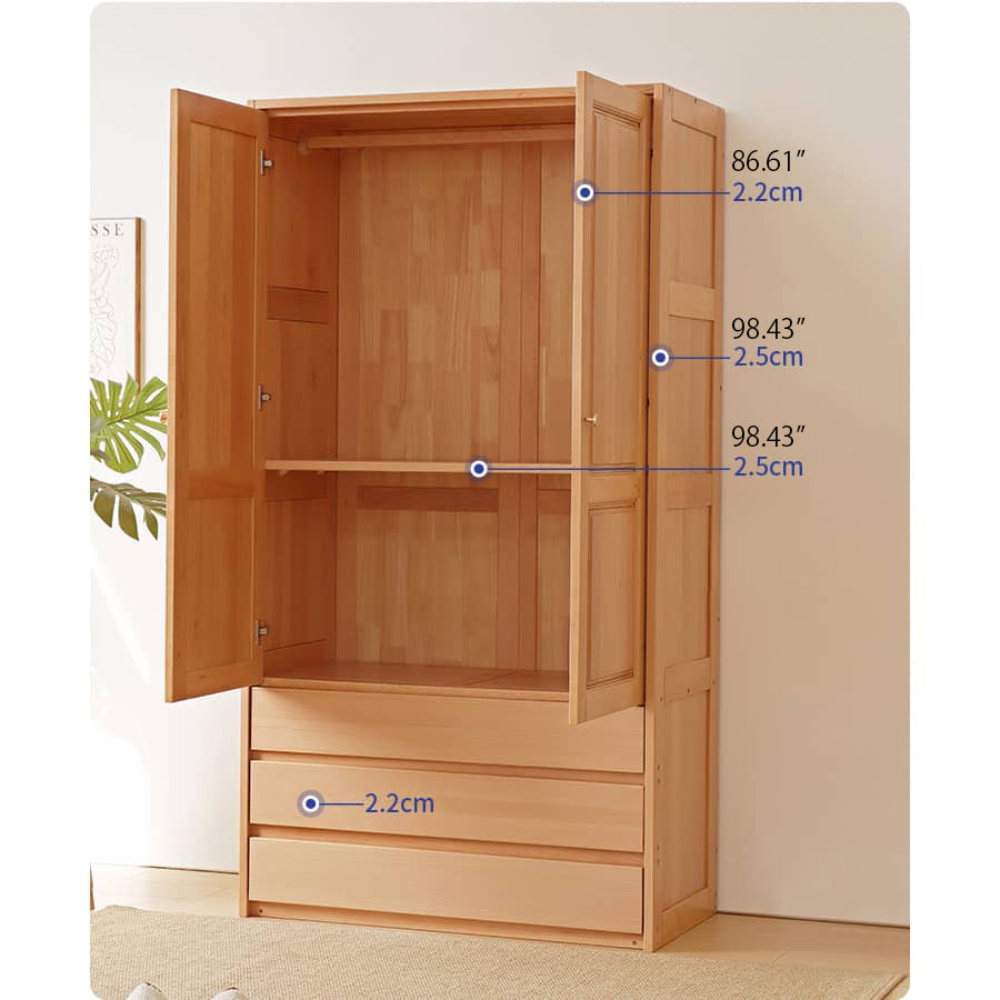 Premium Natural Beech and Rubber Wood Cabinet for Elegant Home Storage fslmz-1116