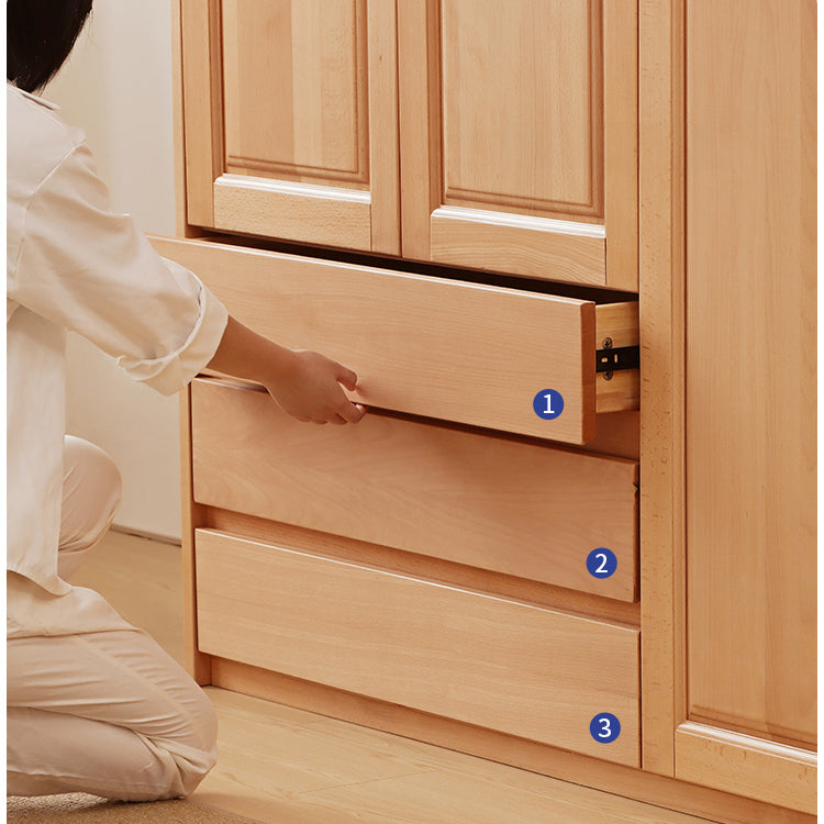 Premium Natural Beech and Rubber Wood Cabinet for Elegant Home Storage fslmz-1116