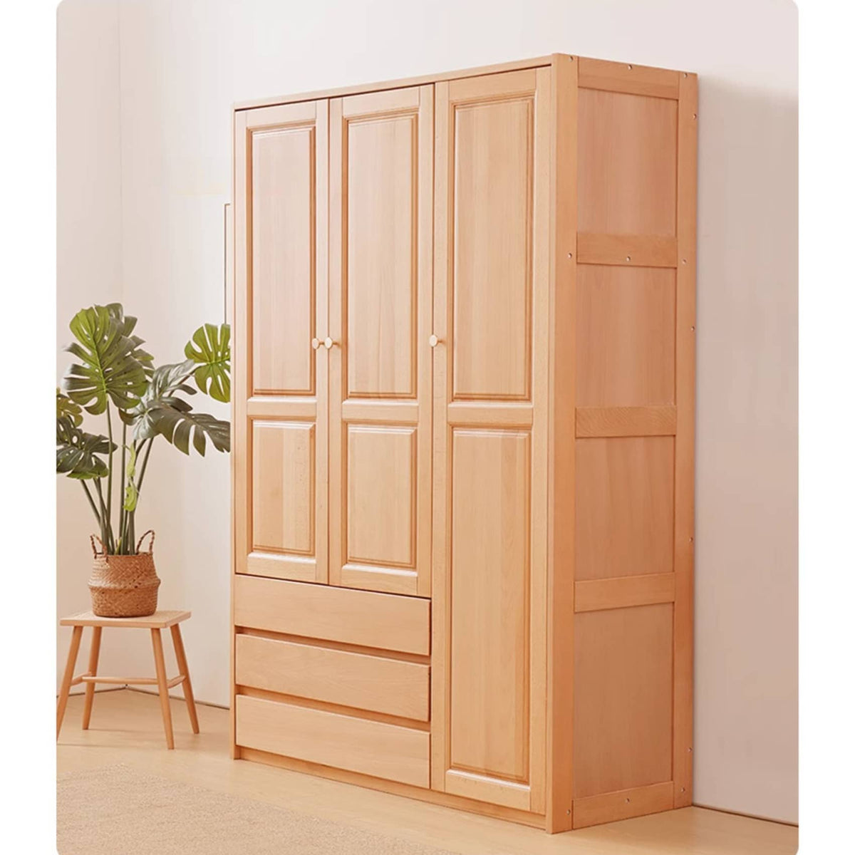 Stylish Natural Beech & Rubber Wood Cabinet for Modern Living Spaces fslmz-1117