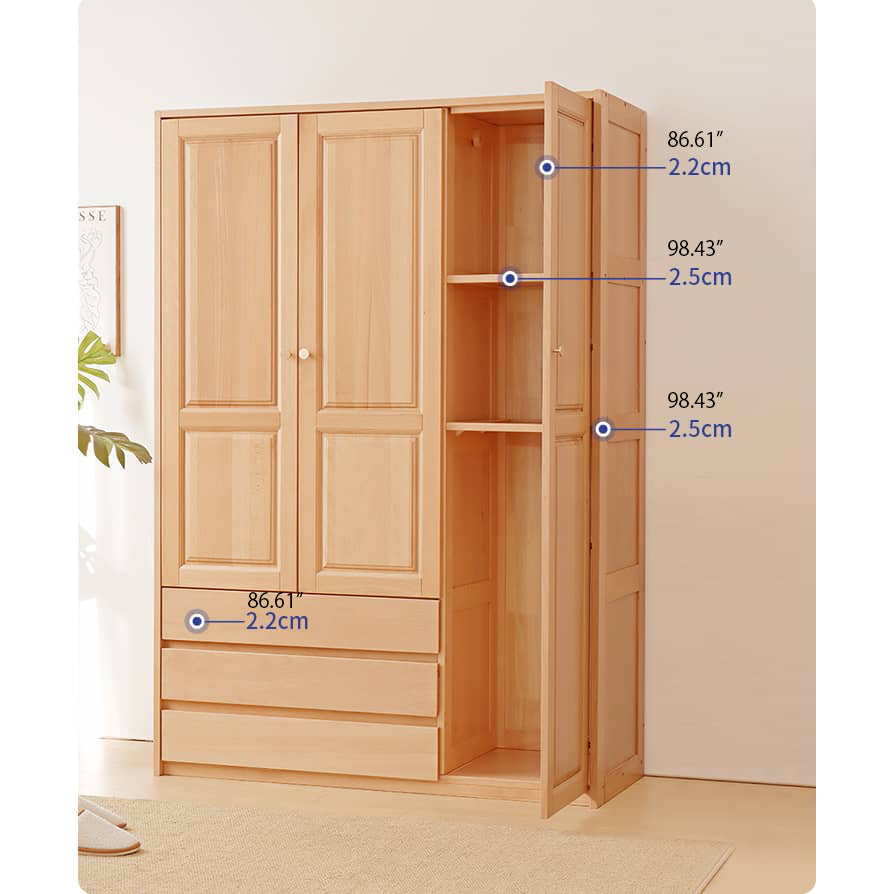 Stylish Natural Beech & Rubber Wood Cabinet for Modern Living Spaces fslmz-1117