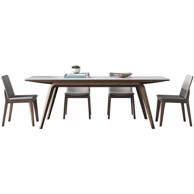 Discover the Elegance of Sintered Stone Table with Ash Wood Finish fsm-311