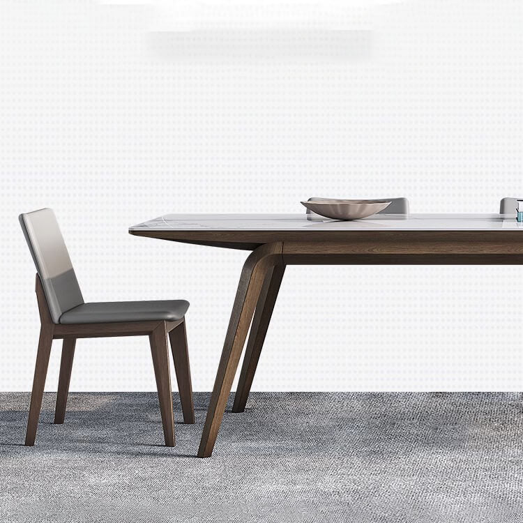 Discover the Elegance of Sintered Stone Table with Ash Wood Finish fsm-311