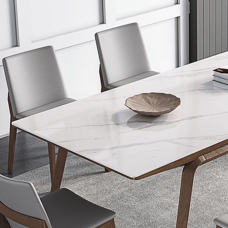 Discover the Elegance of Sintered Stone Table with Ash Wood Finish fsm-311