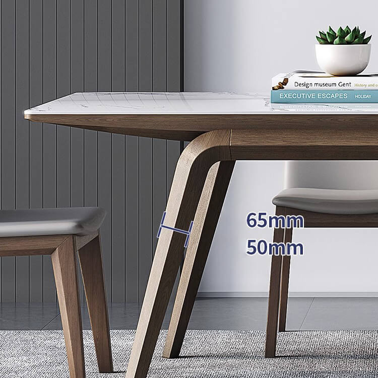 Discover the Elegance of Sintered Stone Table with Ash Wood Finish fsm-311