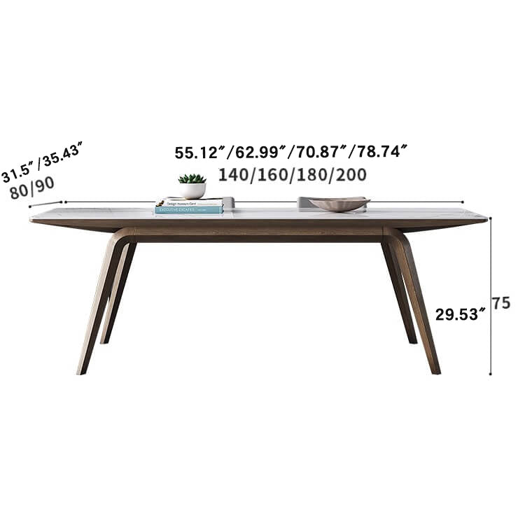 Discover the Elegance of Sintered Stone Table with Ash Wood Finish fsm-311