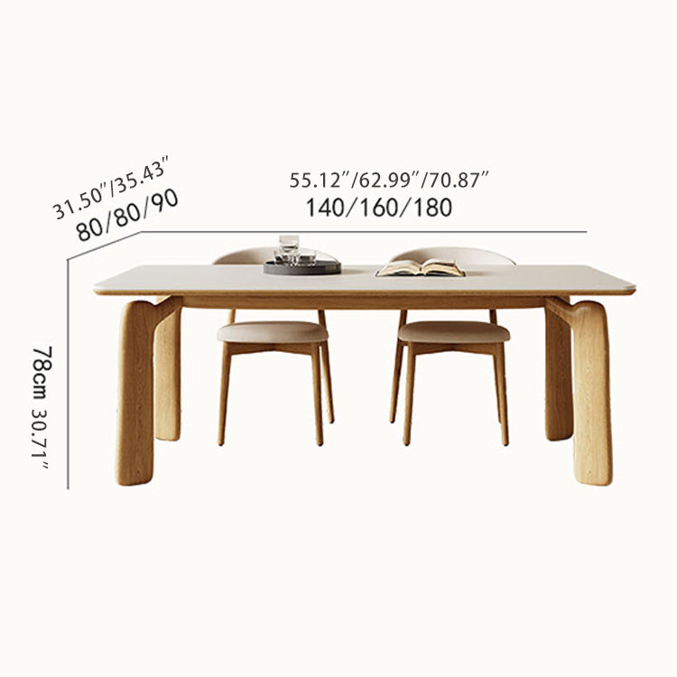 Sleek Off-White Chair with Natural Wood and Black Brown Ash Wood - PU Leather Finish fsm-966