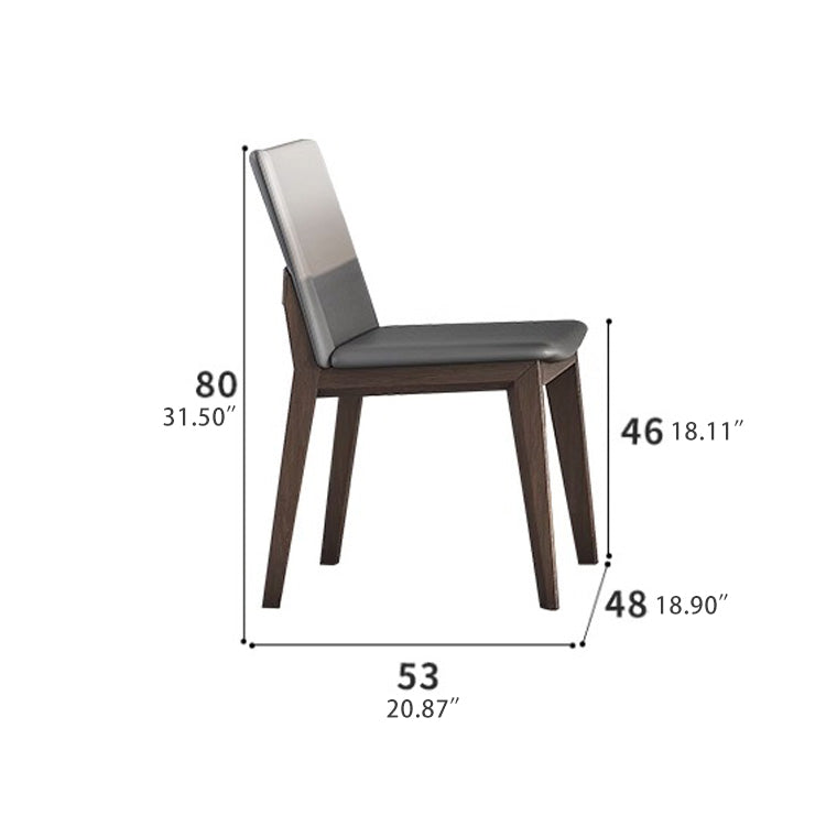 Elegant Ash Wood Chair with Comfortable PU Leather in Gray Brown Finish fsm-967